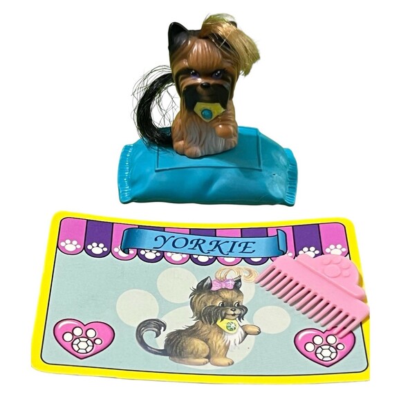 VINTAGE KENNER LITTLEST PET SHOP YORKIE YORKSHIRE TERRIER 4 PIECE - Picture 1 of 5